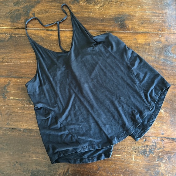LULULEMON Black Modal Silk Open Tie-Back Yoga Tank Top 6 - Picture 2 of 8